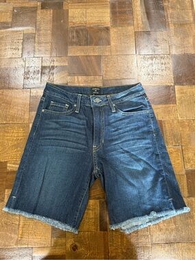Just Black Dark Blue Denim Shorts with Contrast Stitching